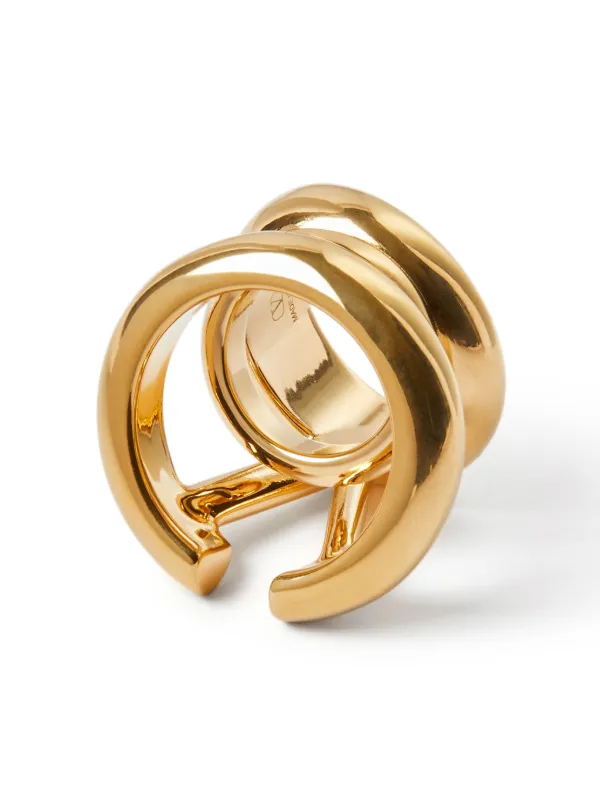 【関税込み】Valentino Garavani ゴールド VLogo リング Vlogo Signature Metal Ring for Woman in Gold | Valentino US