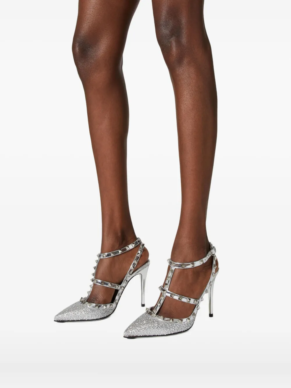 Valentino Garavani Rockstud 100mm crystal-embellished Pumps