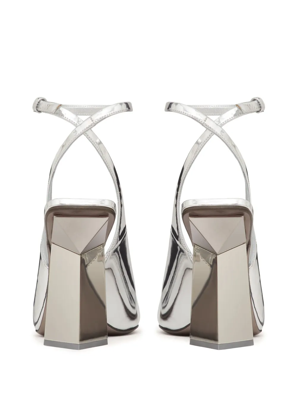 Valentino Garavani One Stud pumps kalfsleer met spiegelend effect Zilver