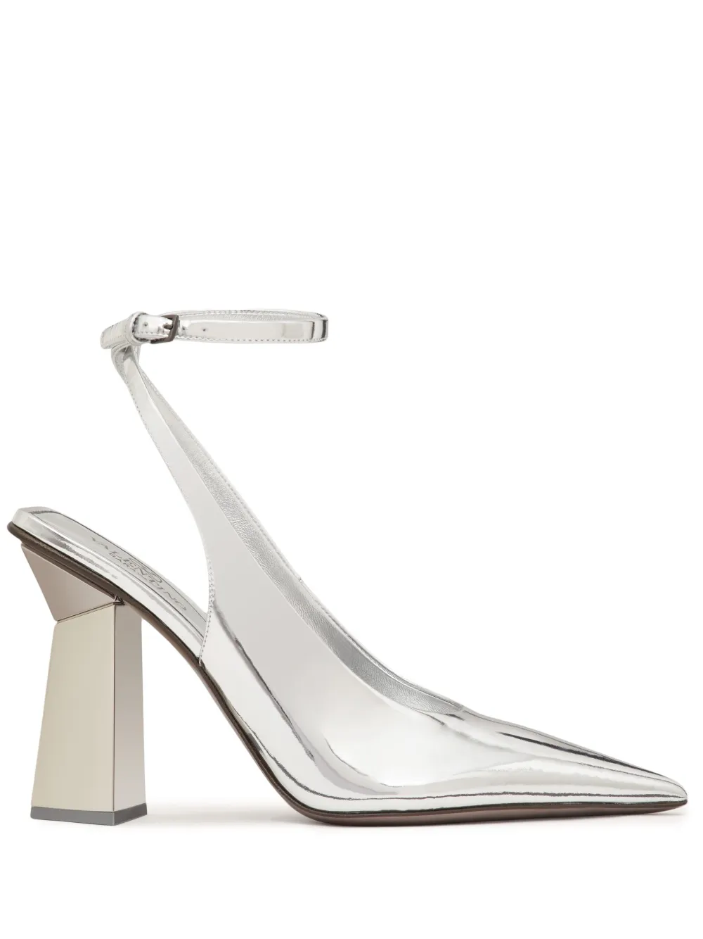 Valentino Garavani One Stud pumps kalfsleer met spiegelend effect Zilver