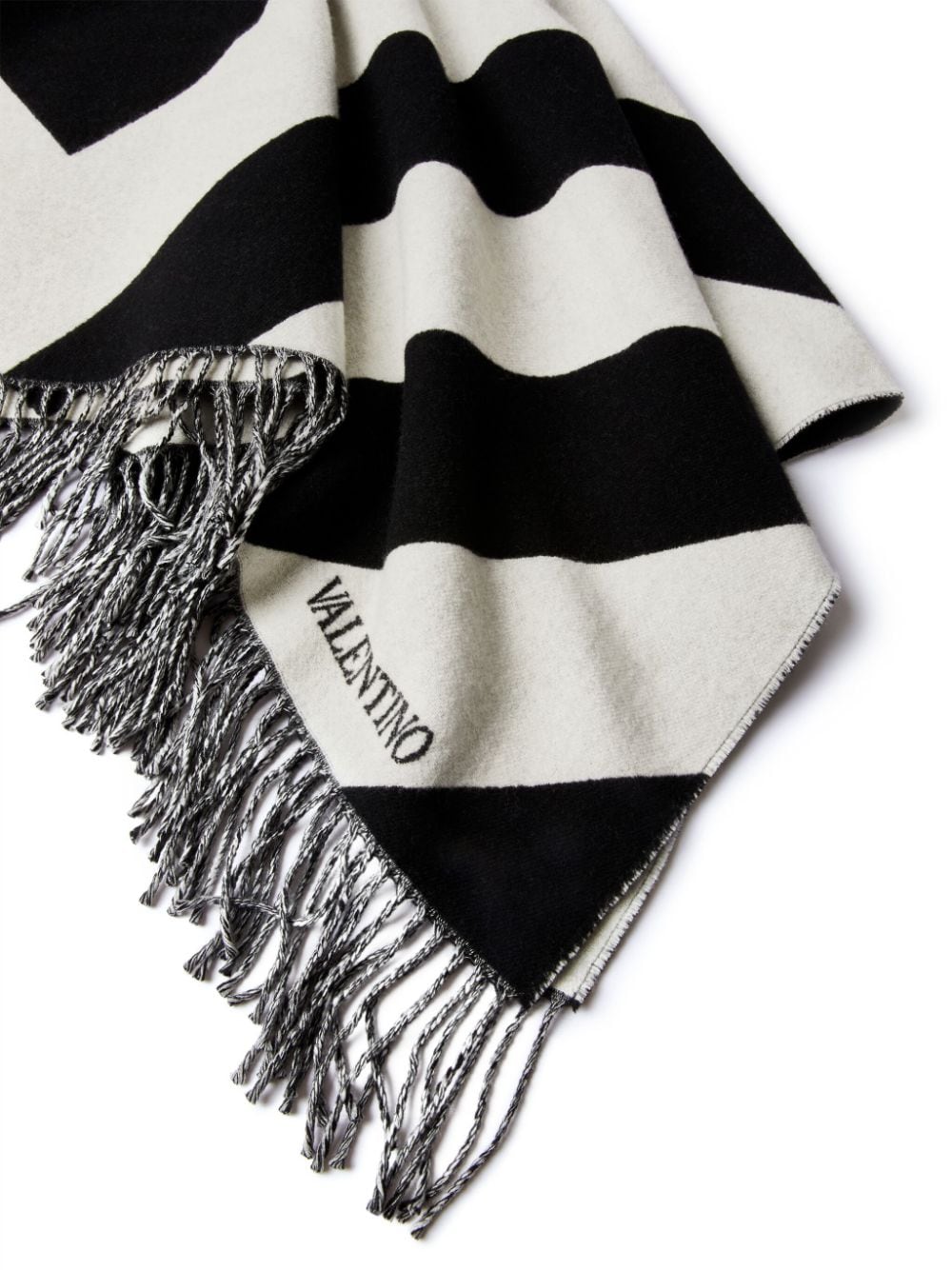 Louis Vuitton Dark Grey Stripe Cashmere Wool Shawl Scarf