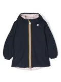 K-Way logo-patch reversible hooded jacket - Blue