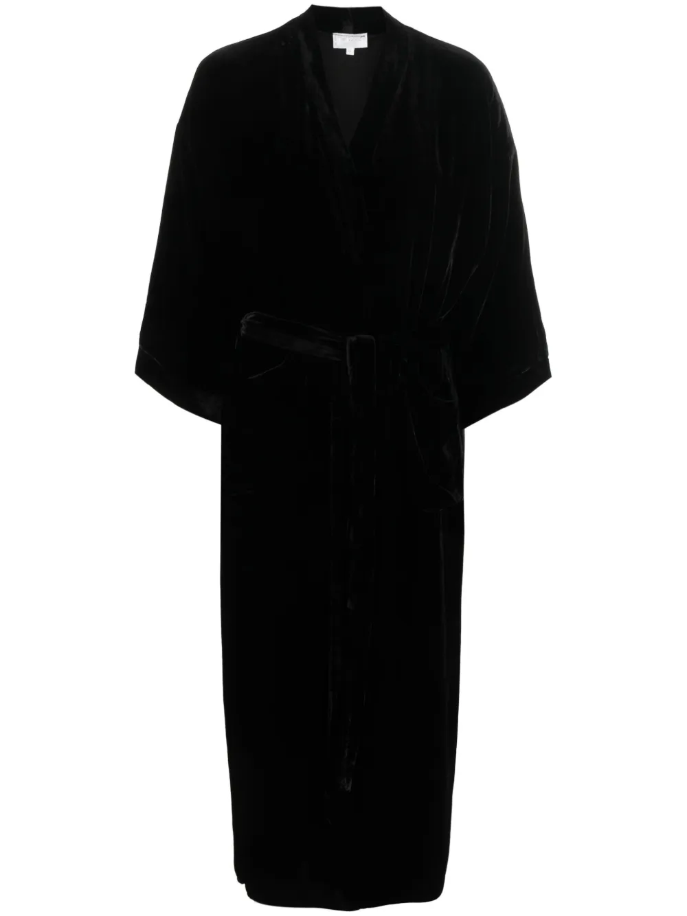 THE ROSE IBIZA Bata silk velvet kimono | Black | Image 1