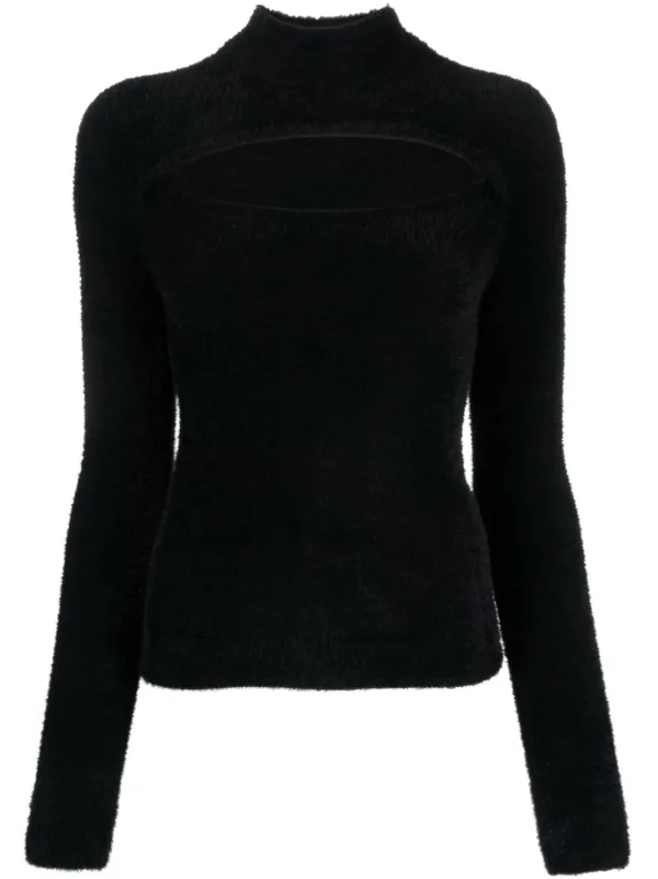 Marant Étoile Mayers Faux-fur Cut-out Jumper in Black