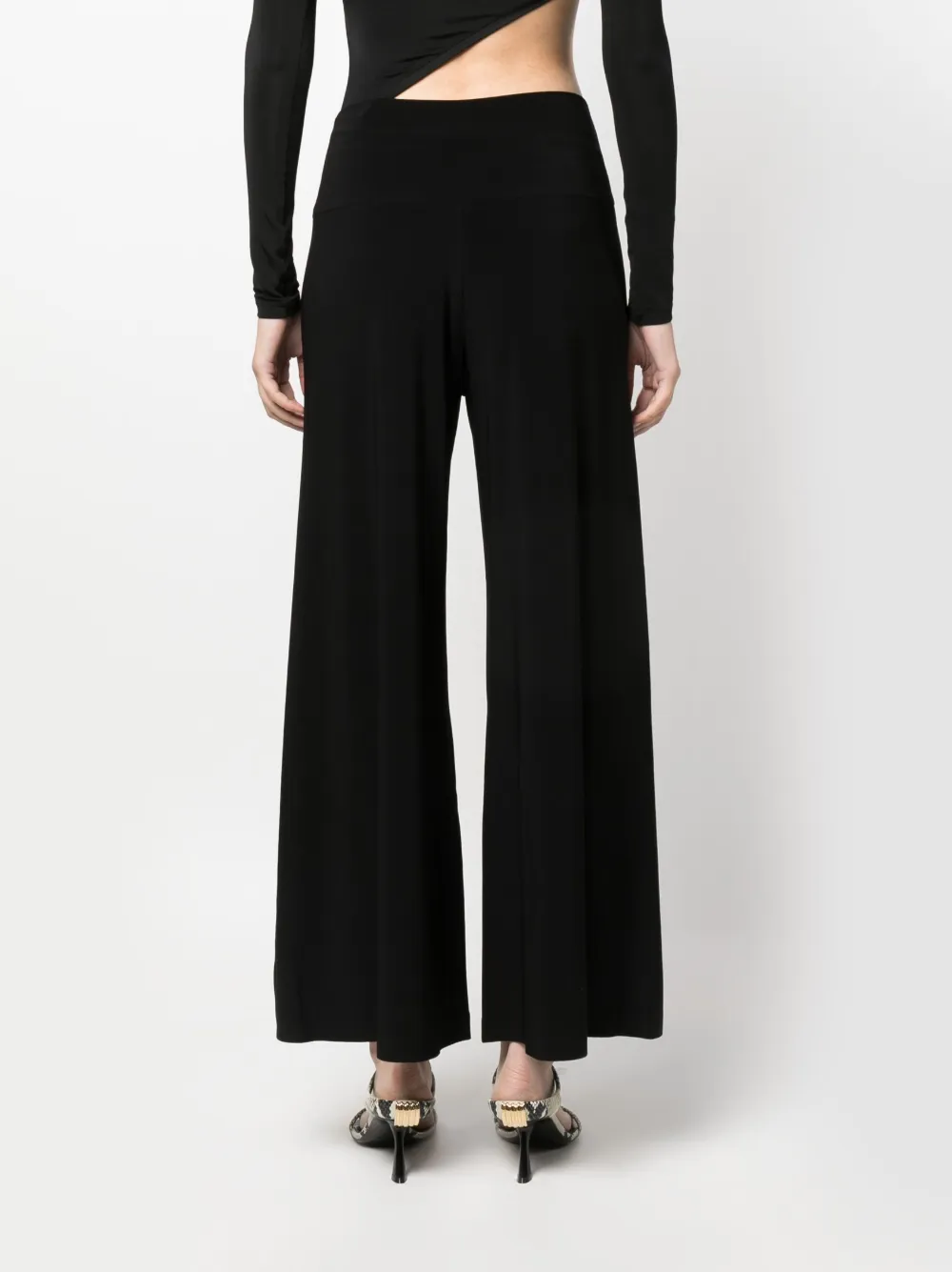 NORMA KAMALI CROPPED WIDE-LEG TROUSERS