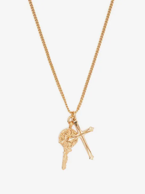 Emanuele Bicocchi arabesque key cross pendant necklace