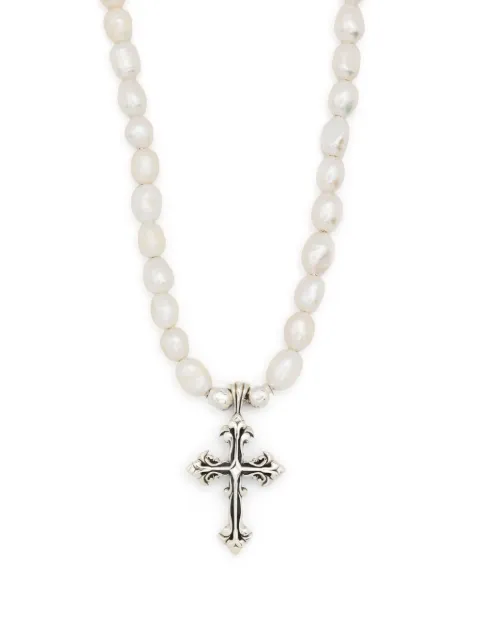 Emanuele Bicocchi pearl necklace with cross