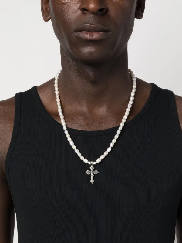 Emanuele Bicocchi パール クロス ネックレス | ホワイト | FARFETCH JP