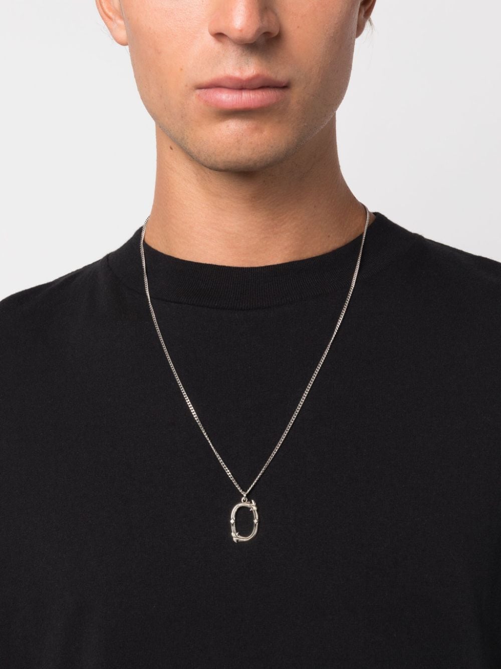 Shop Emanuele Bicocchi Alphabet Pendant Necklace In Silver