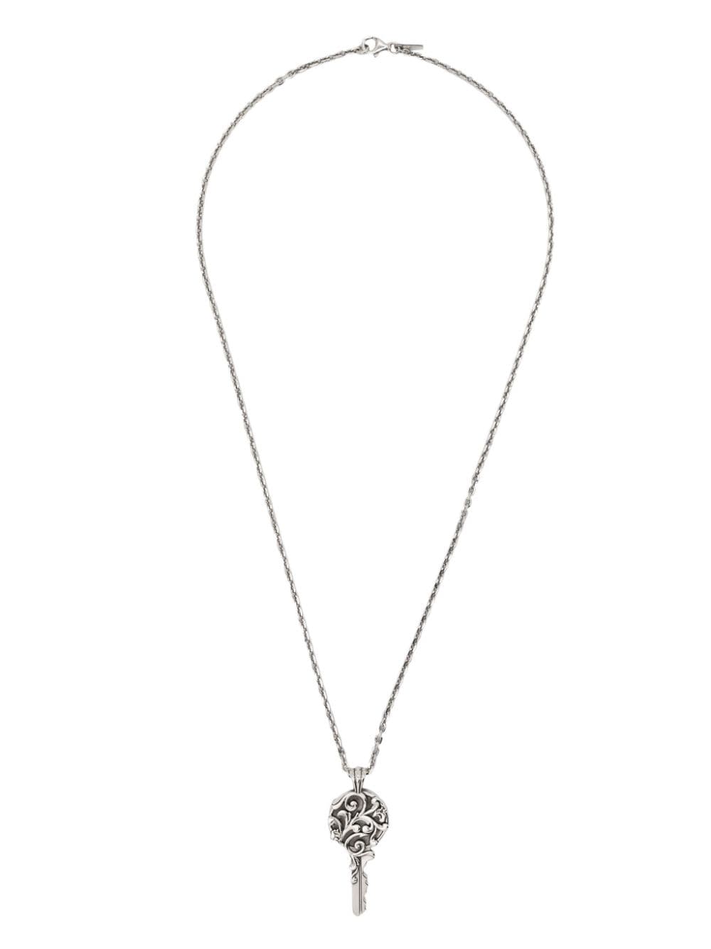 Shop Emanuele Bicocchi Arabesque Key-pendant Necklace In Silver