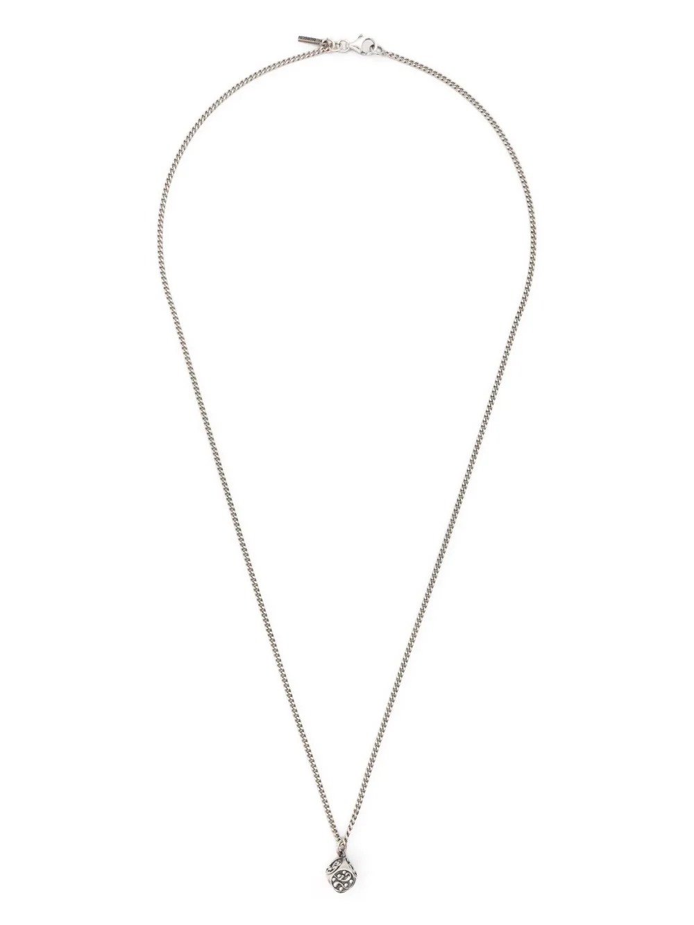 Shop Emanuele Bicocchi Dice Pendant Necklace In Silver