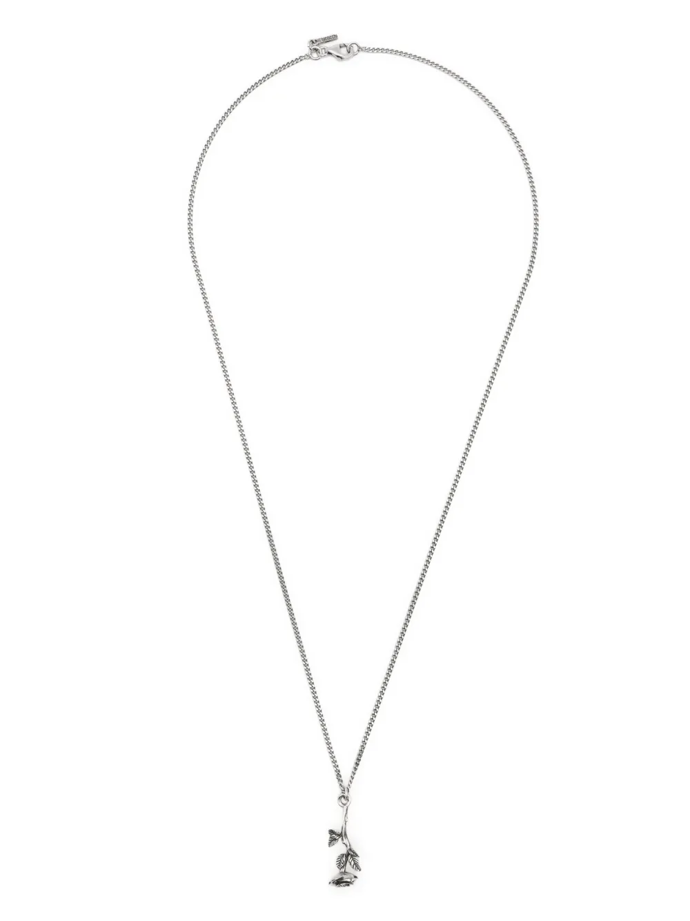 Shop Emanuele Bicocchi Wild Rose Necklace In Silver