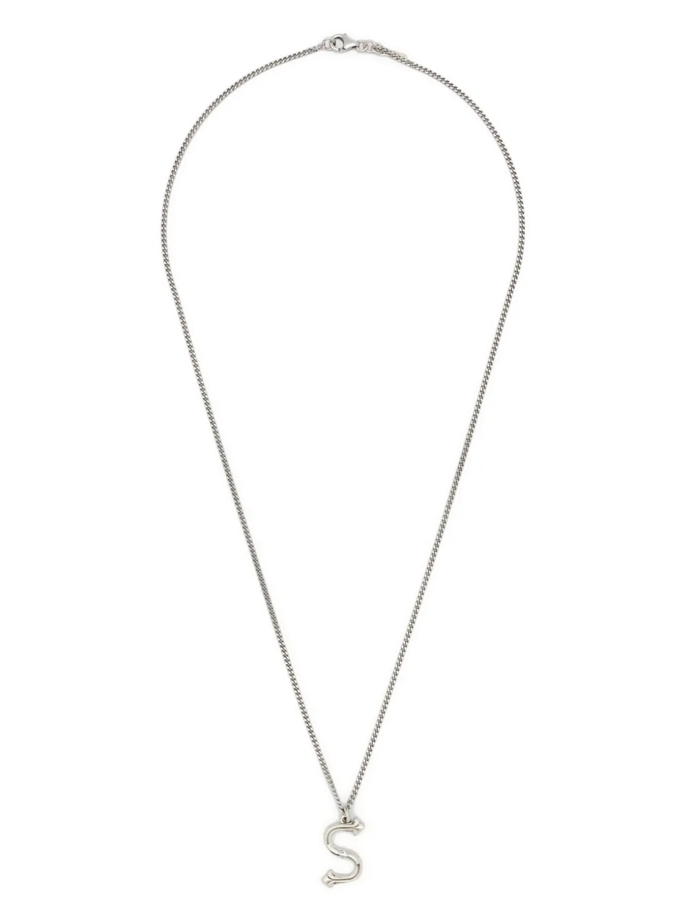 Shop Emanuele Bicocchi Alphabet Pendant Necklace In Silver