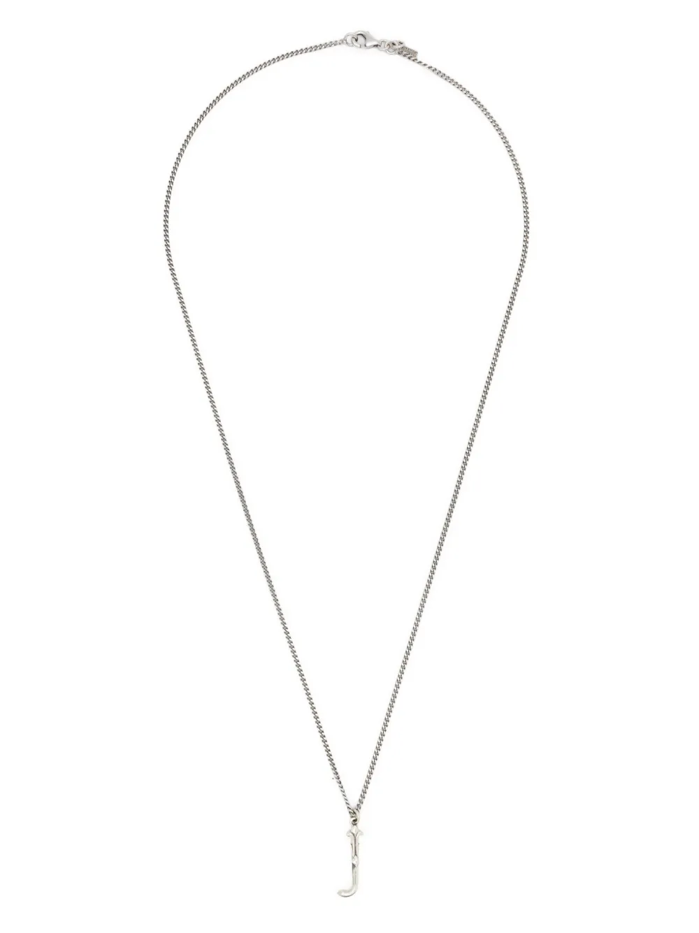 Shop Emanuele Bicocchi Alphabet Pendant Necklace In Silver