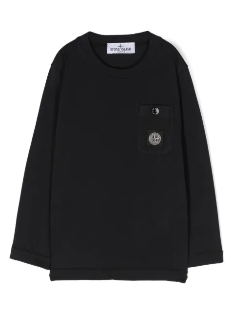 Stone Island Junior تيشيرت قطن بشارة شعار الماركة