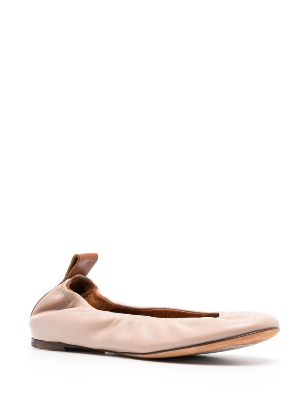 Shop Lanvin Leather Ballerina Shoes In Pink