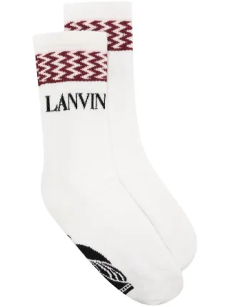 LANVIN | COTTON SOCKS WHITE & MULTI ソックス White Socks with logo Lanvin - SchaferandweinerShops Seychelles