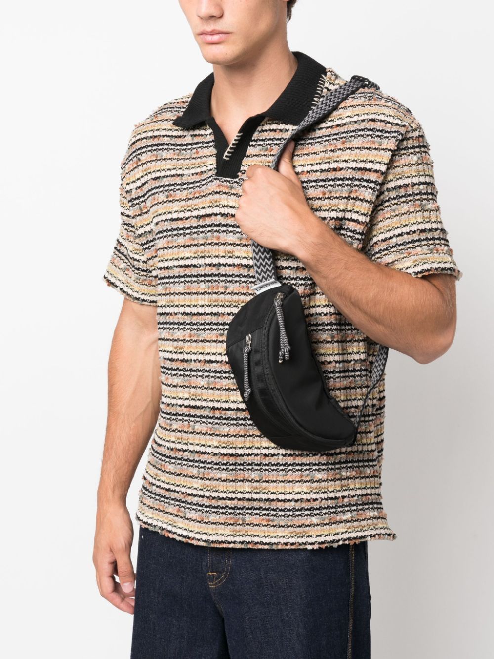 Shop Lanvin Small Curb Belt Bag In Black
