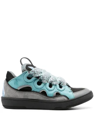 Lanvin Curb Leather Sneakers | Blue | FARFETCH