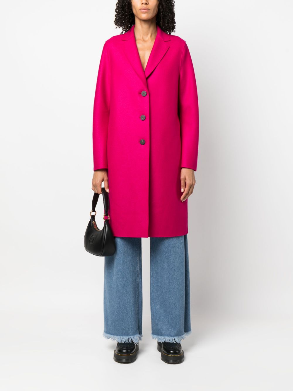 Harris Wharf London long-sleeved felted single-breasted coat - Roze