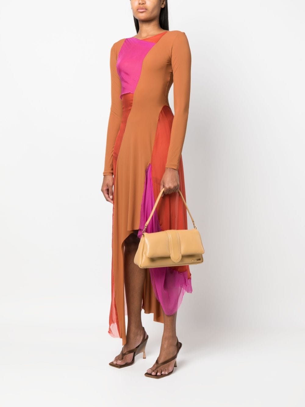 Paula Canovas del Vas colour-block panelled handkerchief dress - Roze