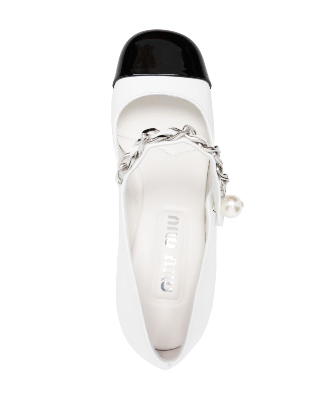 Miu 65mm leather Mary Jane pumps White