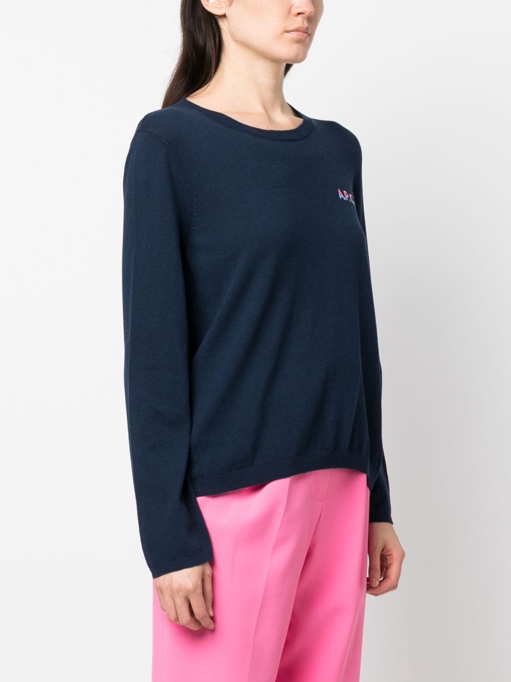 A.P.C. logo-embroidered cotton jumper Women