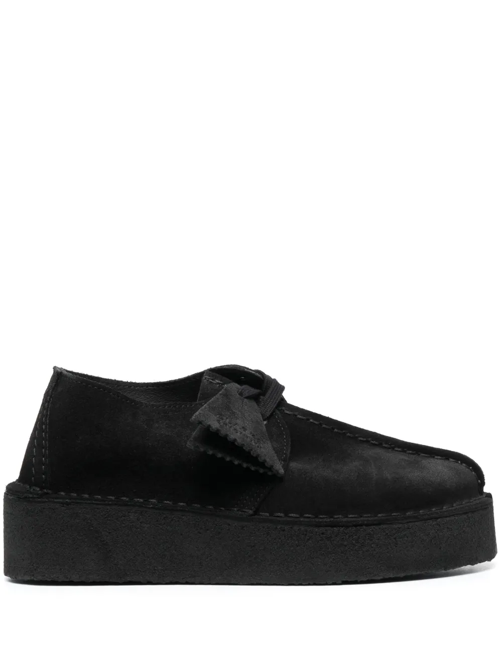 platform-sole leather sneakers