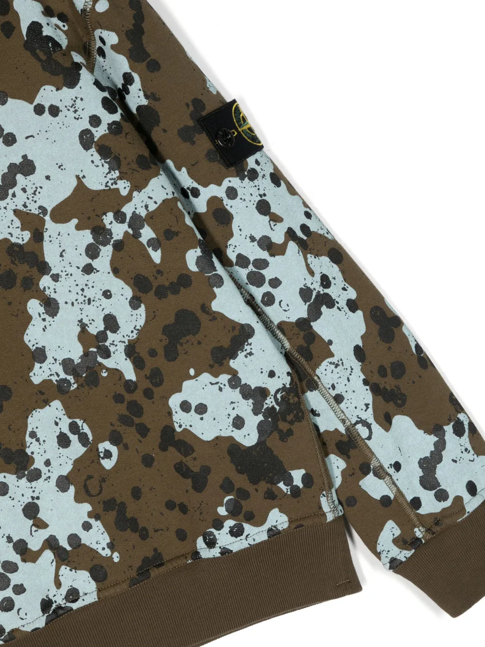 Stone Island Abstract-print Cotton Sweatshirt In Green