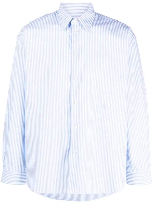 通販 送料無料  Sporty Blue | Shirt long-sleeved stripe-print Rich & シャツ+ブラウス(長袖+七分)