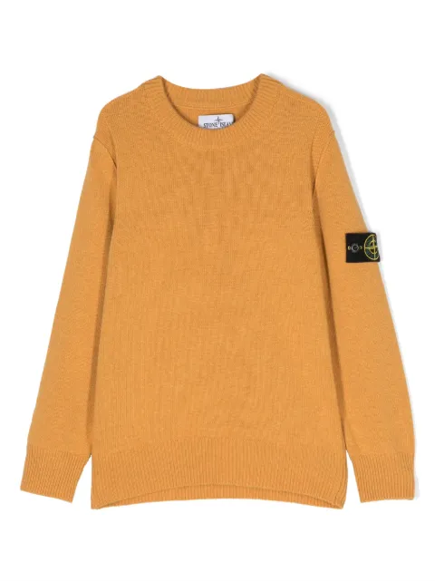 Stone Island Junior كنزة برقبة مستديرة وتأثير ممزوج