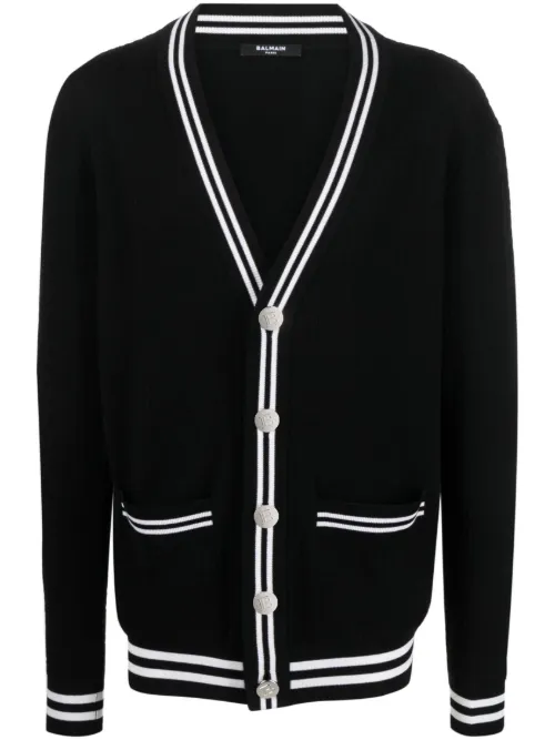 Cardigan à bords contrastants - Balmain - Modalova