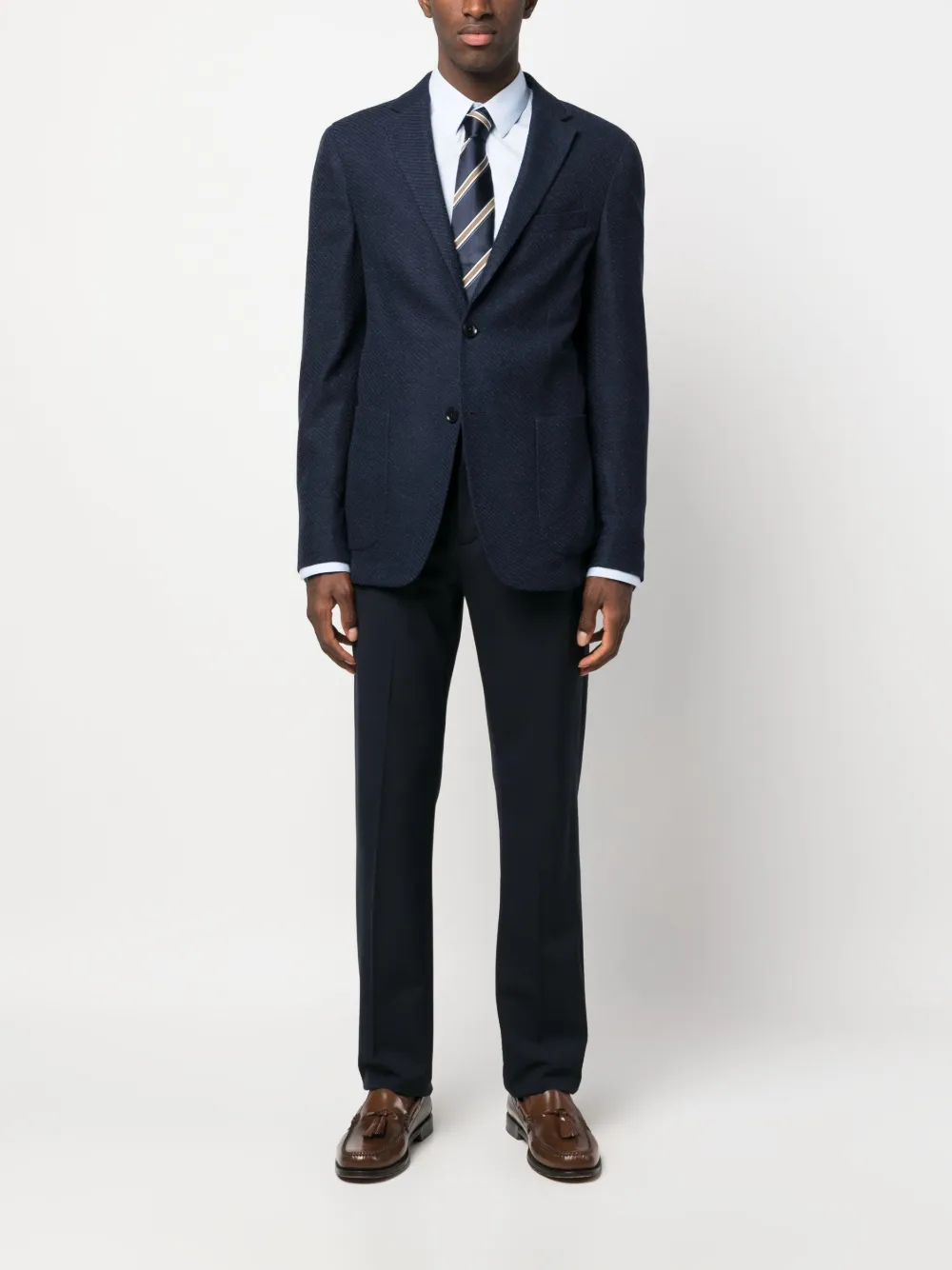 Zegna Blazer met enkele rij knopen - Blauw