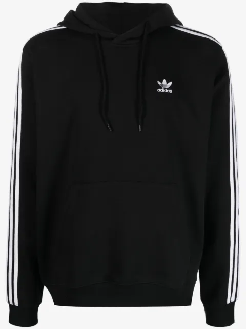 adidas trefoil-logo drawstring cotton hoodie