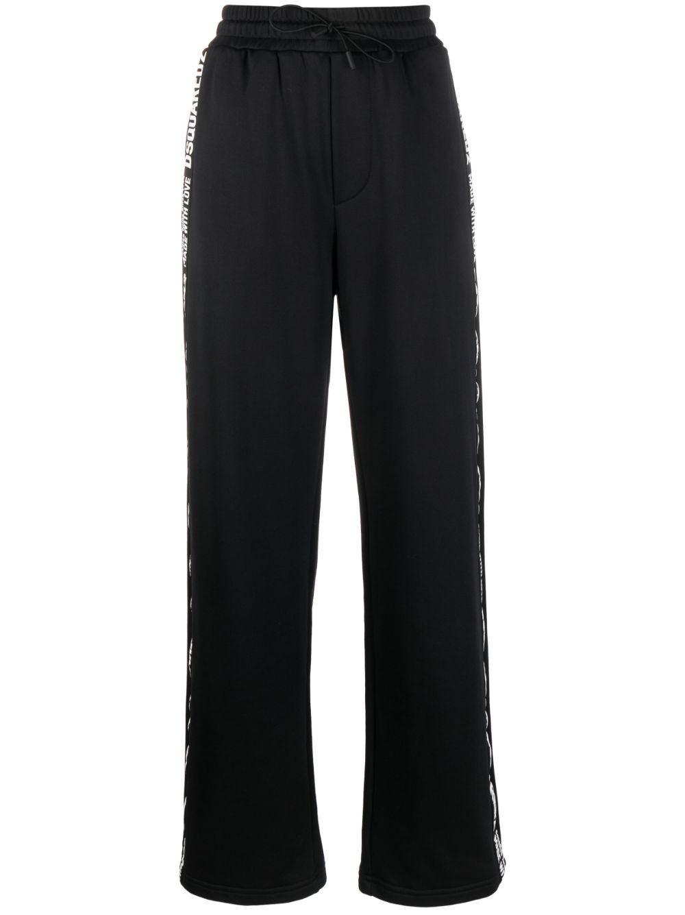 Dsquared2 logo-tape cotton track pants – Black