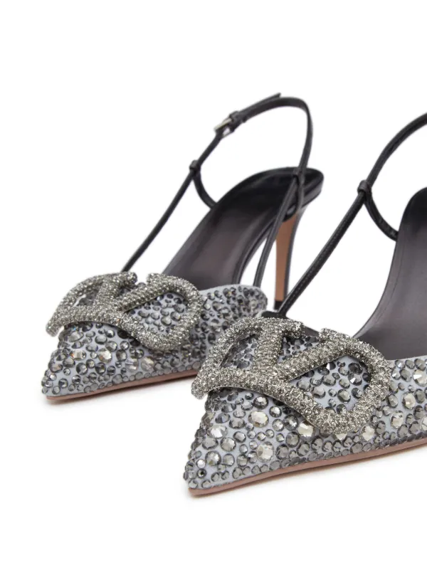 VALENTINO VLogo クリスタル フラット パンプス VALENTINO VLogo クリスタル フラット パンプス
