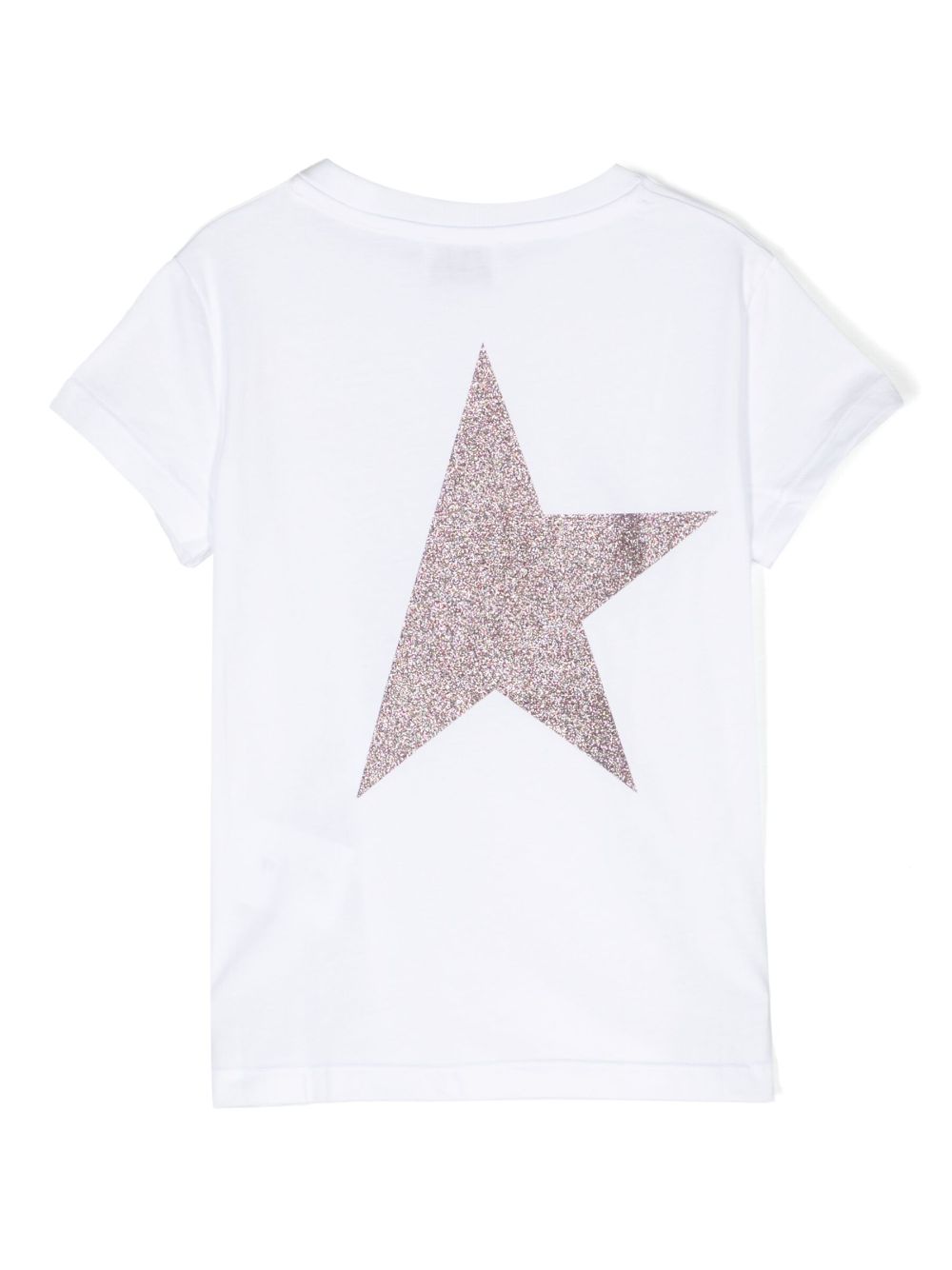 Golden Goose Kids logo glitter-print cotton T-shirt - Wit
