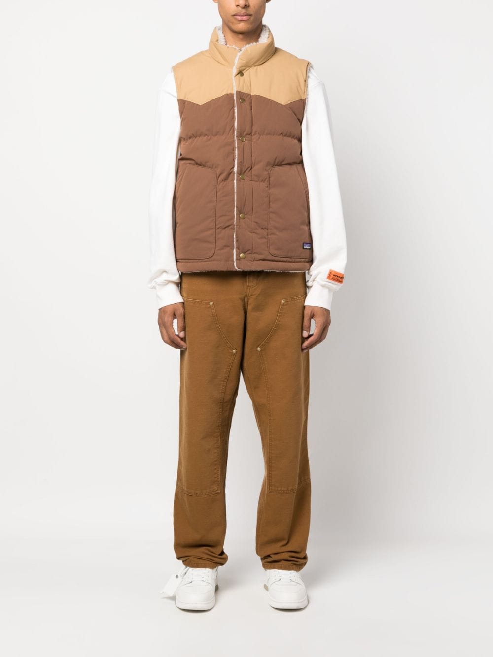 Patagonia Gilet met colourblocking - Bruin