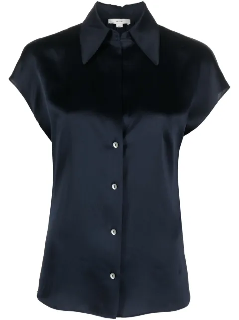 Vince camisa de seda manga corta