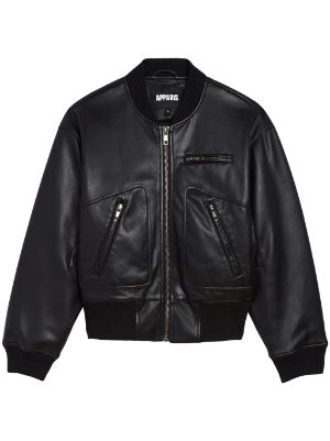 Gradient Effect Pu Bomber Jacket