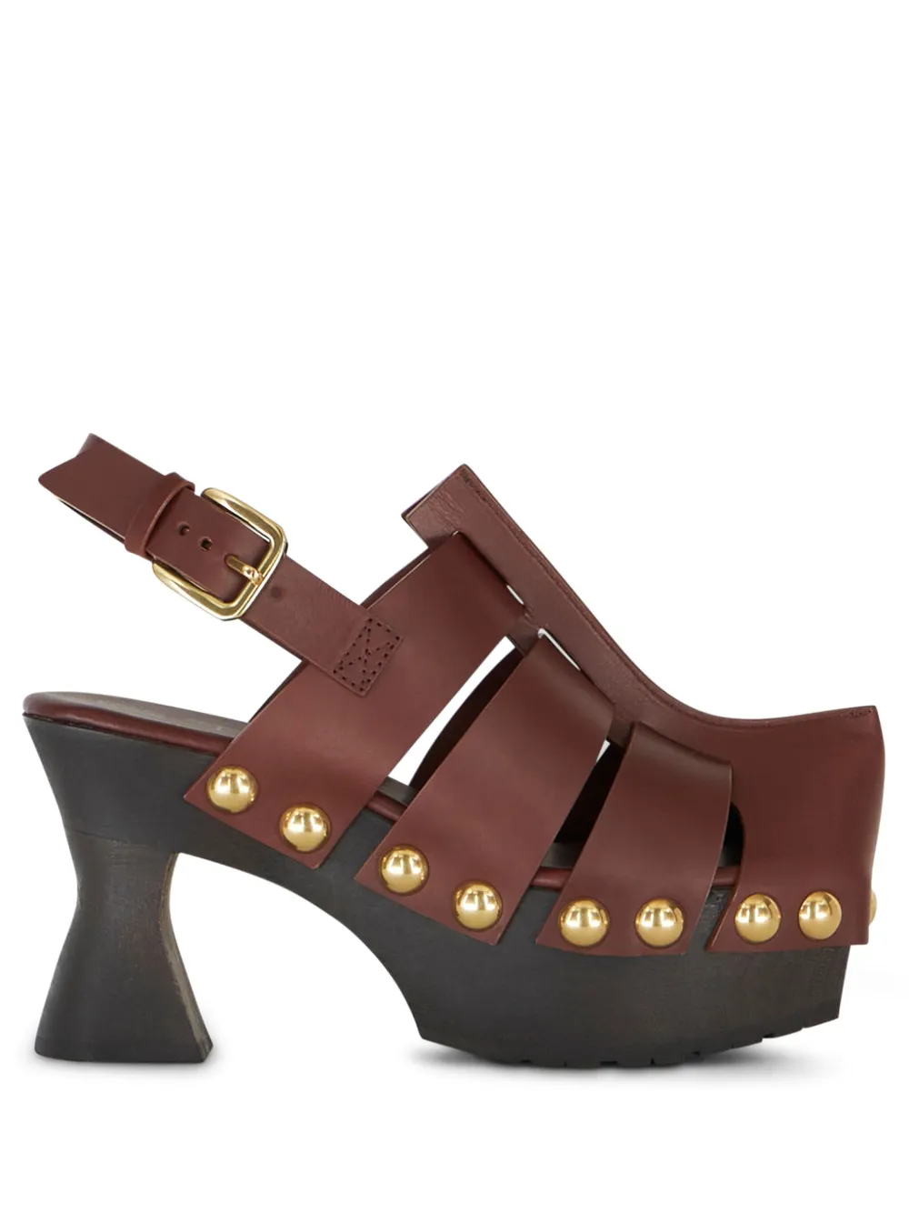 Etro Leather Clogs In Brown