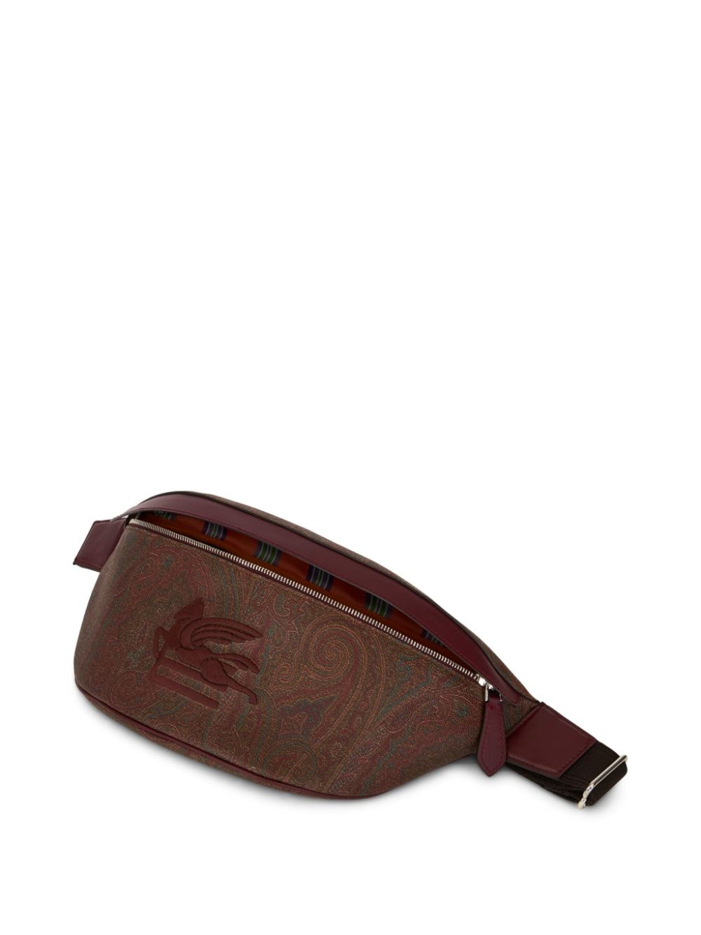 Shop Etro Pegaso-embroidered Paisley Belt Bag In Brown