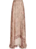 ETRO palm tree-print silk maxi skirt - Pink