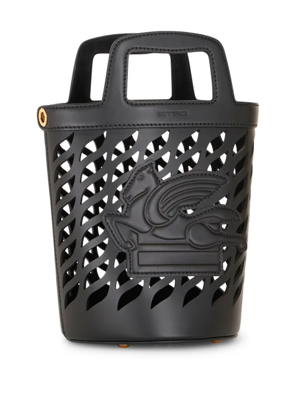 【関税&送料込】Etro Coffa Laser-Cut Leather Bucket Bag ETRO Coffa Leather Bucket Bag | Black | FARFETCH