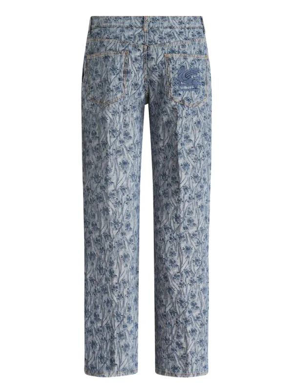 ETRO ジャカード ストレートジーンズ | ブルー | FARFETCH JP
