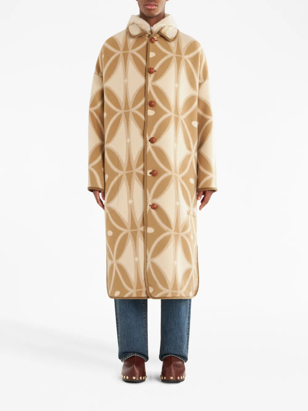 ETRO Stropdas met jacquard Beige