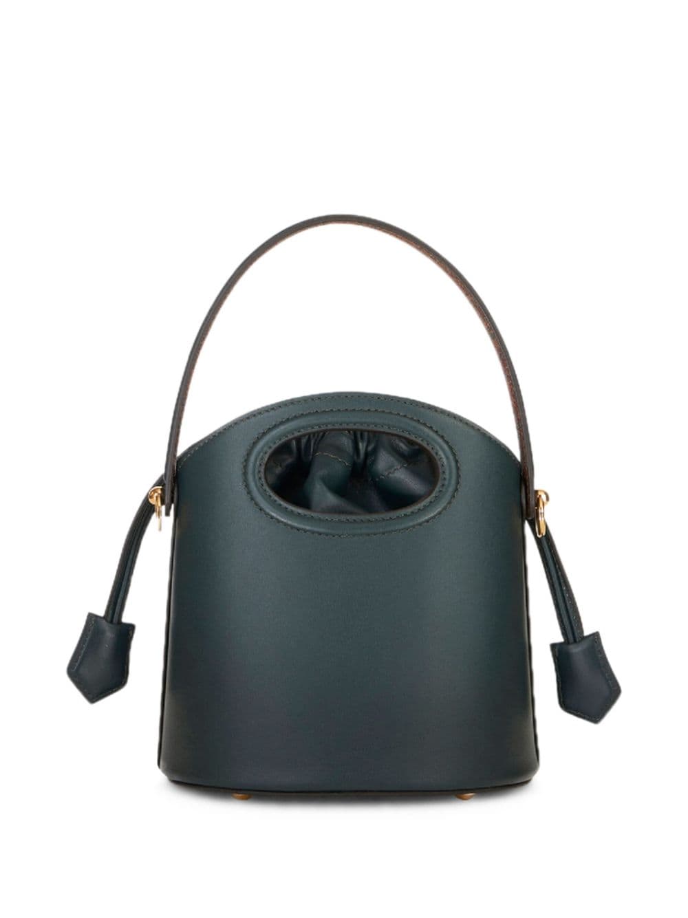 Shop Etro Mini Saturno Leather Bucket Bag In Green