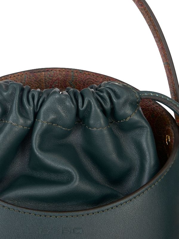 Green leather bucket deals bag