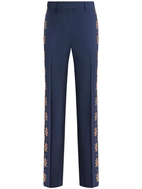ETRO pantalones de cintura alta con motivo de cachemira