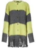 ETRO striped brushed cardi-coat - Grey